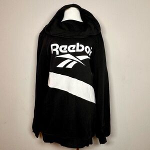 Reebok Oversized Cowl-Neck Hoodie w/ Ruched Sleeves – Women’s Small